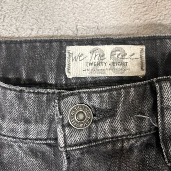 We The Free Crvy Jeans Women’s Size 28 High Rise Straight Leg Distressed Black - Picture 4 of 12